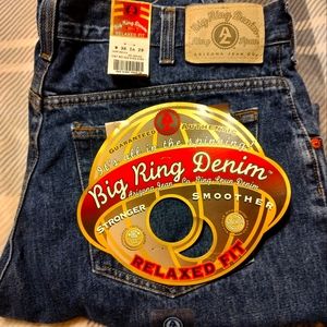 Men's Arizona Relaxed fit Big Ring Denim jeans size 36x29 Dark Indigo Brand new